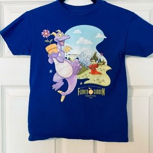 Disney Parks Kids Epcot Figment t-shirt blue flower and garden rare